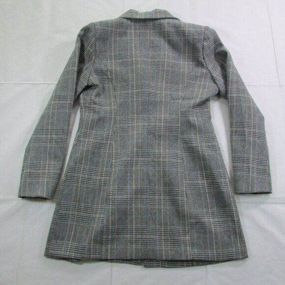 Coalition LA Women's Medium Plaid Blazer Jacket - Grey - W406F1 - Picture 2 of 8